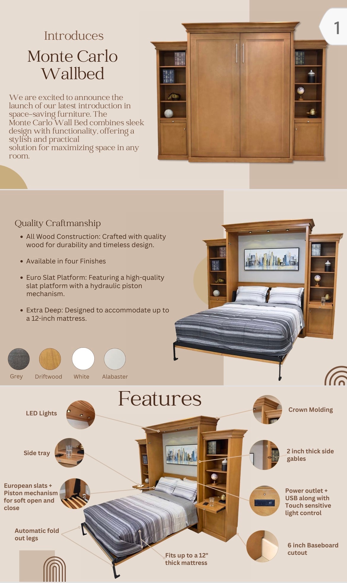 Murphy wall bed in room setting